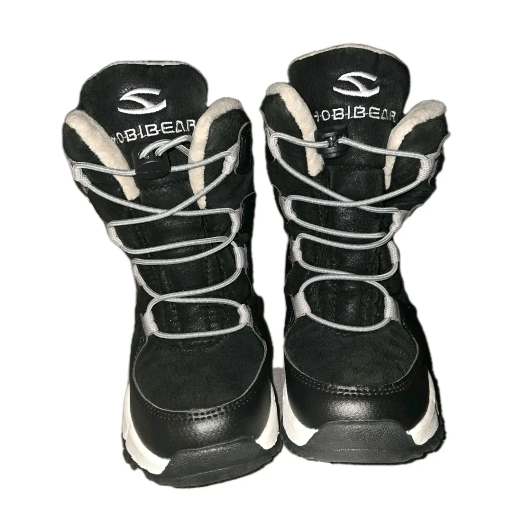NWOT HOBIBEAR Black Snow Boots For Toddler Size 10